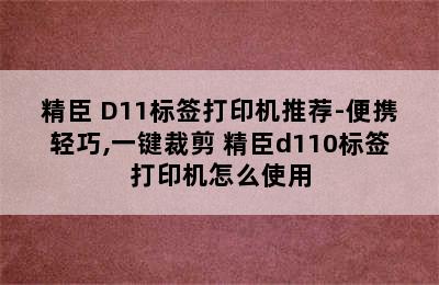 NIIMBOT/精臣 D11标签打印机推荐-便携轻巧,一键裁剪 精臣d110标签打印机怎么使用